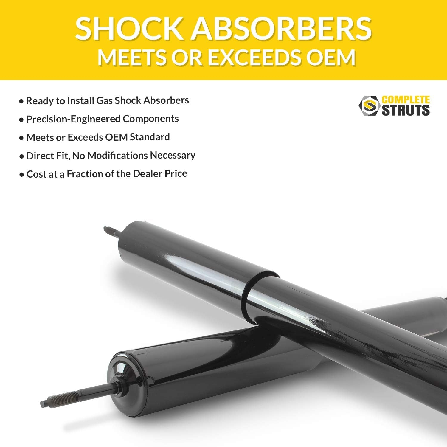 COMPLETESTRUTS - Front Complete Strut Assemblies with Coil Springs and Rear Shock Absorbers Replacement for 2006-2011 Honda Civic Coupe - Set of 4 - Image 6