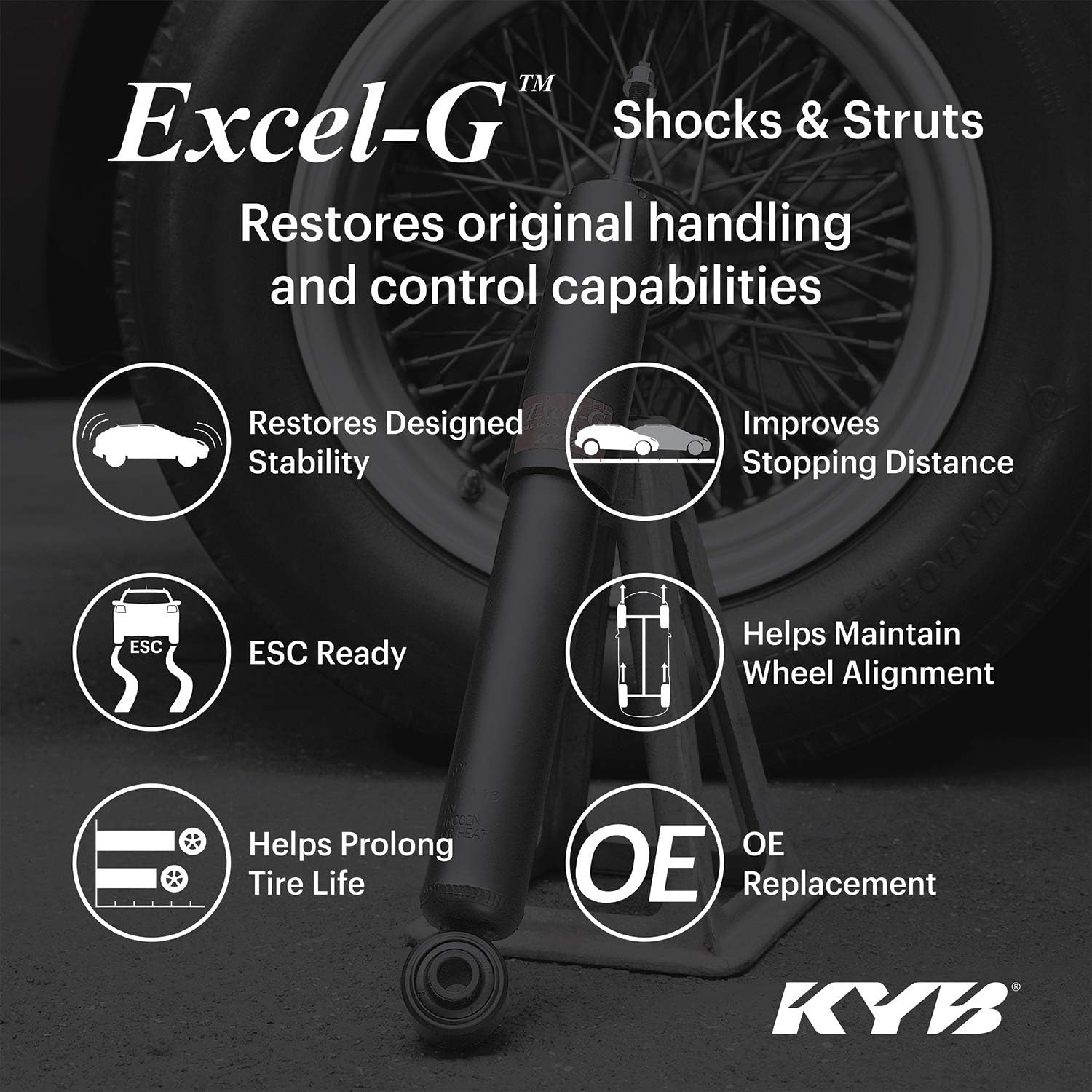 KYB 349242 Excel-G Gas Shock, Black - Image 4