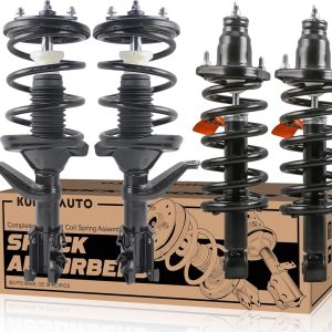 KUIPERAUTO 172143 172144 171380R 171380L Complete Rear Struts Coil Spring Assembly Compatible for Honda CR-V CRV 2002-2006 Rear Pair Set Replacement Shock Absorbers