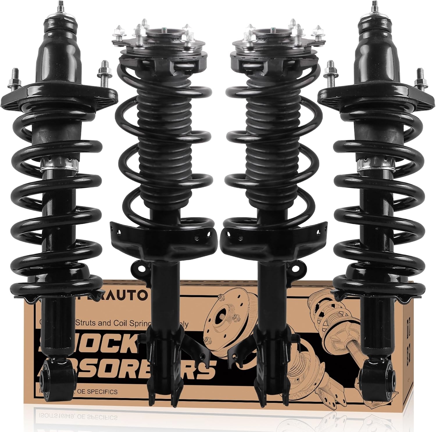 KUIPERAUTO 172143 172144 171380R 171380L Complete Rear Struts Coil Spring Assembly Compatible for Honda CR-V CRV 2002-2006 Rear Pair Set Replacement Shock Absorbers - Image 2