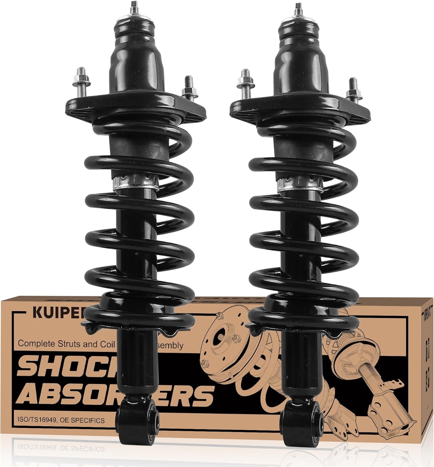 KUIPERAUTO 172143 172144 171380R 171380L Complete Rear Struts Coil Spring Assembly Compatible for Honda CR-V CRV 2002-2006 Rear Pair Set Replacement Shock Absorbers - Image 4