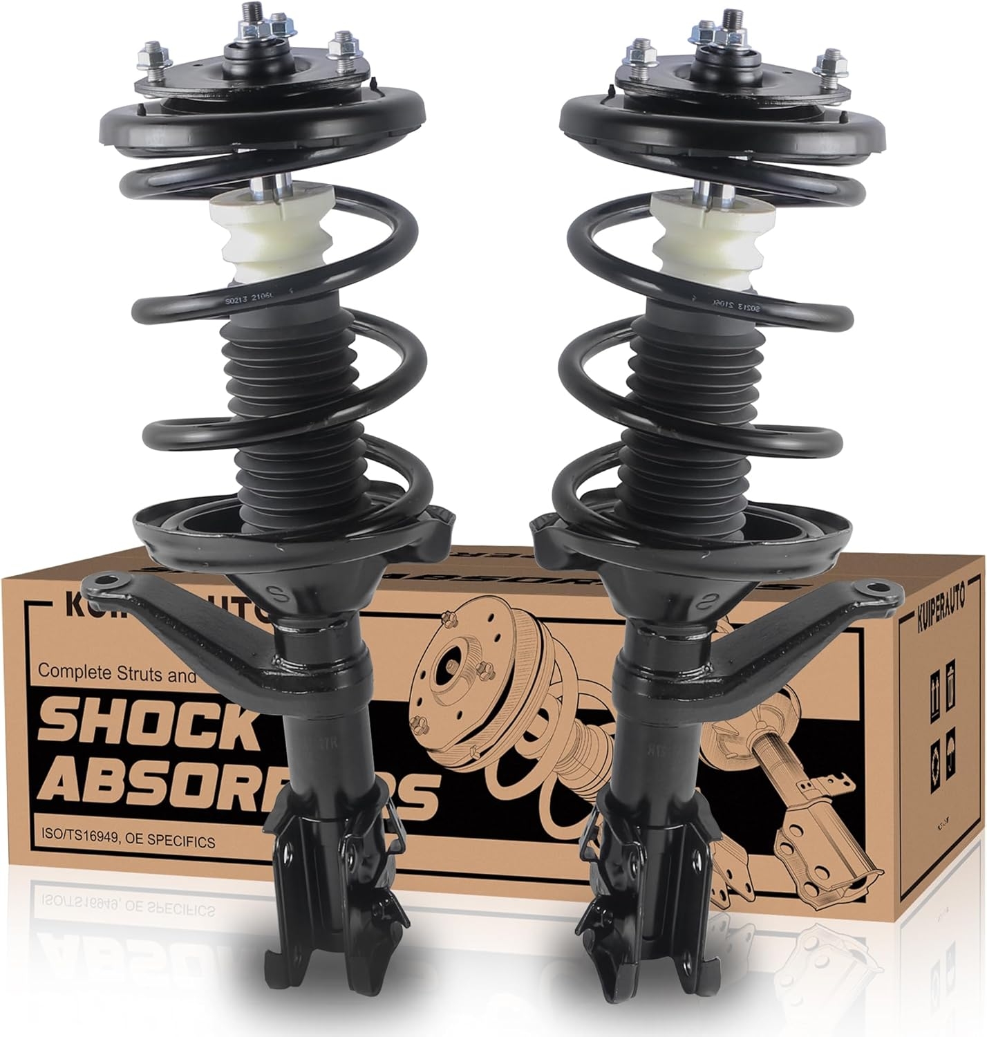 KUIPERAUTO 172143 172144 171380R 171380L Complete Rear Struts Coil Spring Assembly Compatible for Honda CR-V CRV 2002-2006 Rear Pair Set Replacement Shock Absorbers - Image 5