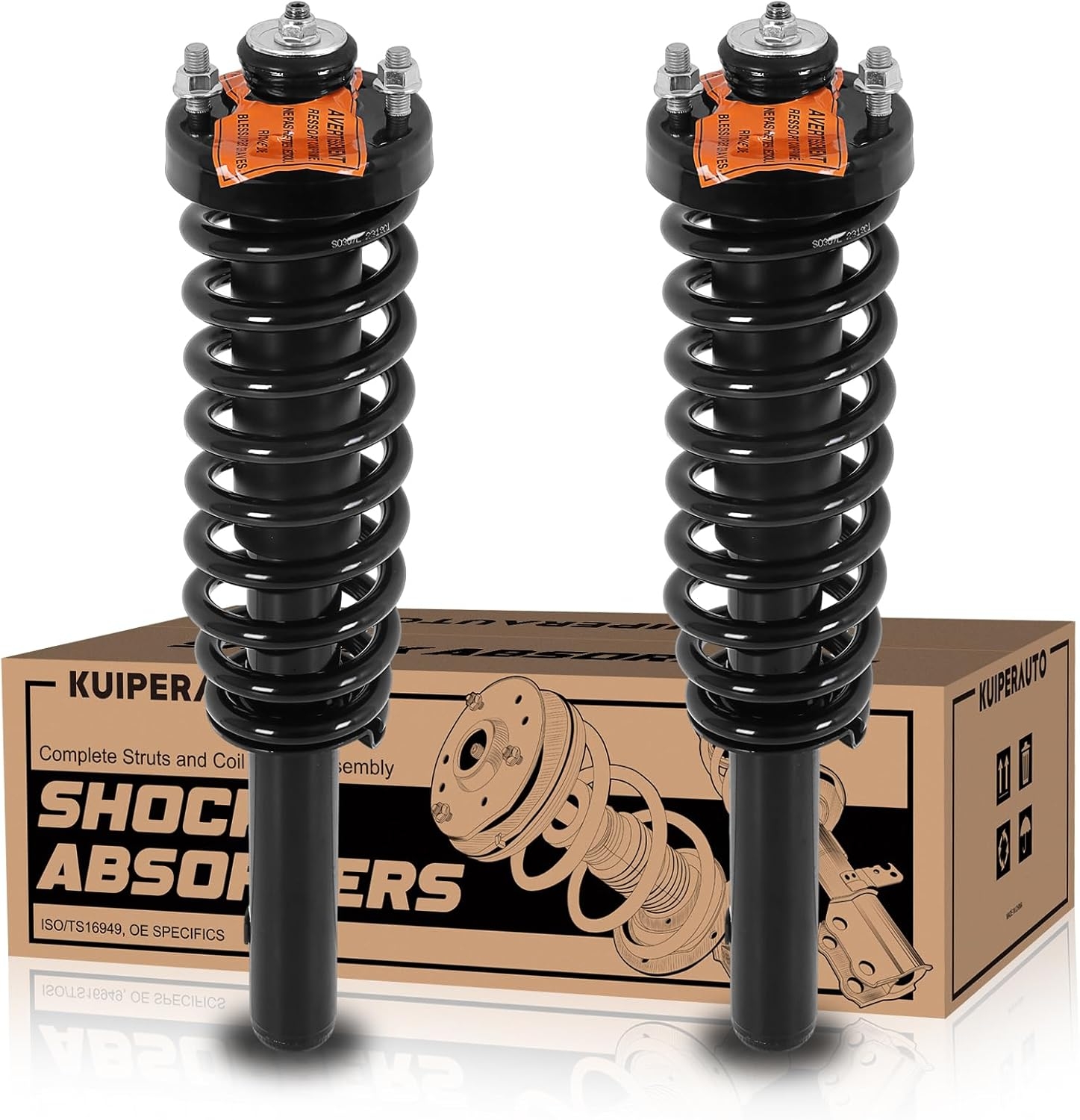 KUIPERAUTO 172143 172144 171380R 171380L Complete Rear Struts Coil Spring Assembly Compatible for Honda CR-V CRV 2002-2006 Rear Pair Set Replacement Shock Absorbers - Image 9