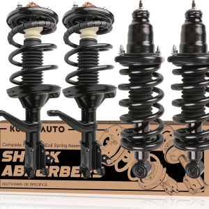 KUIPERAUTO Front Rear Complete Struts Assembly 171101R 171101L 172135 172136 Compatible for 2003-2011 Honda Element Replacement Coil Spring Shocks Absorbers (4PCS)