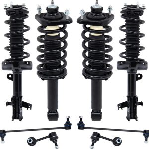 KUIPERAUTO Front and Rear Shock and Struts Assembly w/Sway Bars Links Kit Compatible for 2012 2013 2014 Honda CRV CR-V 2.4L 8PCS 272491 272492 K750297 Stabilizer Sway Bar Coil Spring Shock Absorber