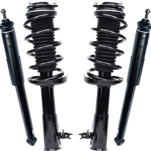 Detroit Axle – Struts Shocks for 2006-2011 Honda Civic Acura CSX Complete 2 Front Struts w/Coil Springs Assembly 2 Rear Shock Absorbers 2007 2008 2009 2010 Replacement Suspension