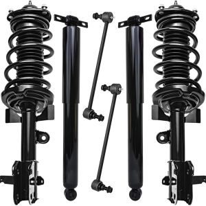 Detroit Axle – FWD 6pc Struts Kit for 2013 2014 2015 2016 2017 Honda Odyssey, 2 Front Struts Coil Spring Assembly 2 Front Sway Bars 2 Rear Shock Absorbers Replacement Suspension