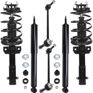 Detroit Axle – Struts Shocks 6pc Suspension Kit for Ford 2011 2012 2013 2014 Mustang, 2 Front Struts with Coil Spring Assembly 2 Sway Bar End Links 2 Rear Shock Absorbers Replacement