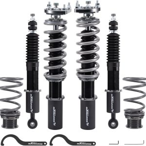maXpeedingrods Racing Coilover for Ford Mustang 1994-2004, 24 Levels Damper Adjustable Coilovers Suspension Kit, Height Adjustable Shock Absorber Struts, T7 Upgrade Racing Lowering Kit, Black