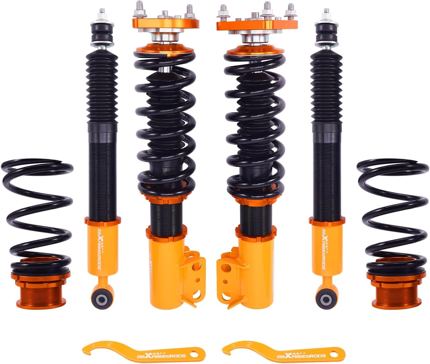 maXpeedingrods Coilovers for Ford Mustang GT/Base SN95 1994-2004, Height Adjustable Coilovers Suspension Kit, Preset Damping Shock Absorber Struts, Lowering Kit Gold