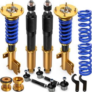 MOSTPLUS 4pcs Full Lowering Coilovers Struts Suspensions Compatible with Ford Mustang 2005-2014 Height Adjustable by 1-3”Lowering Kit Suspension