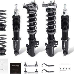 maXpeedingrods Racing Coilover for Ford Mustang S550 2015-2023, 24 Levels Damper Adjustable Coilovers Suspension Kit, Height Adjustable T7 Upgrade Lowering Kit, Black