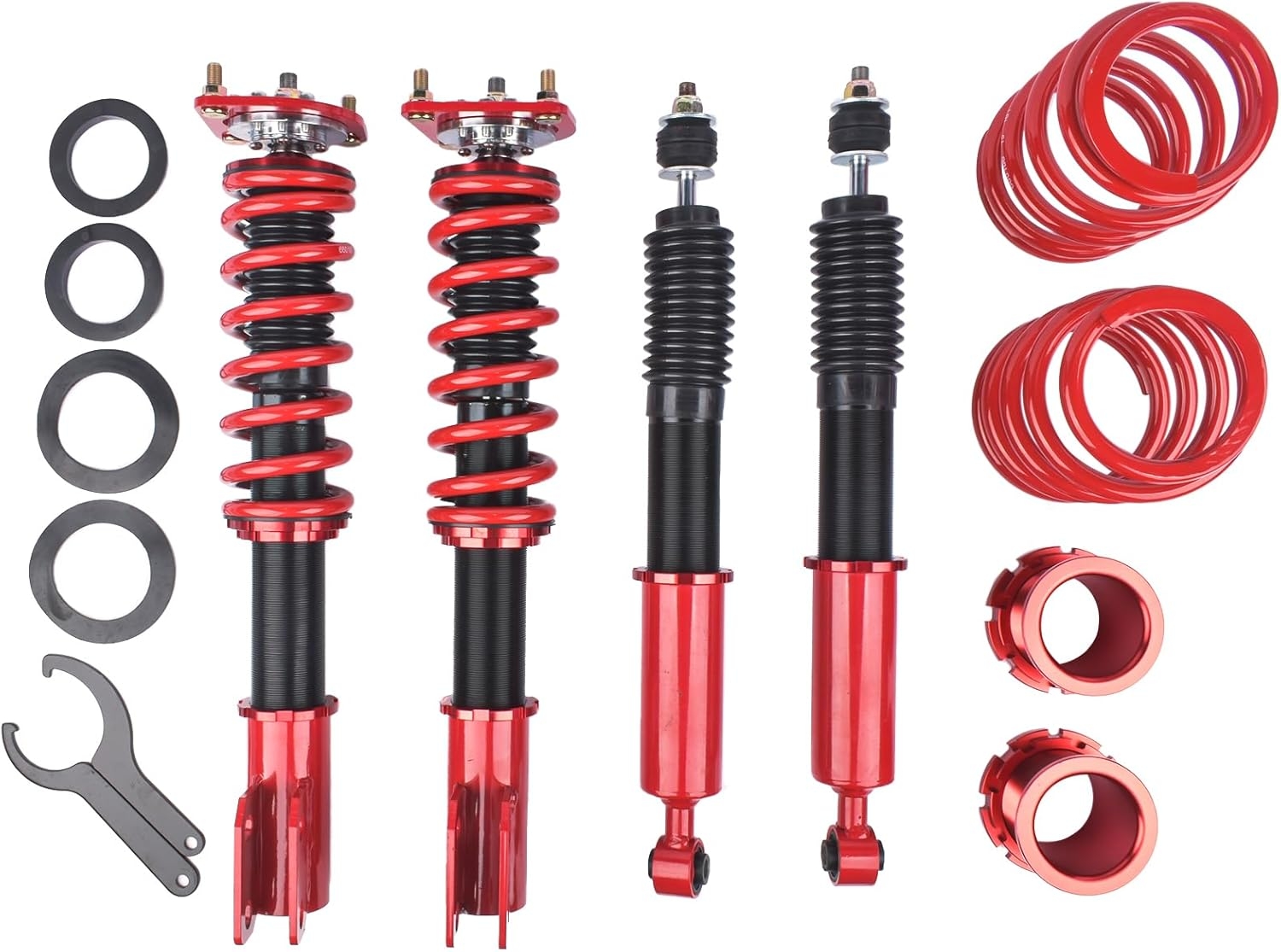 Fizzvex 4x Coilovers Suspension Lowering Kit Adjustable Height Replacement for Ford Mustang Convertible Coupe 1994-2004