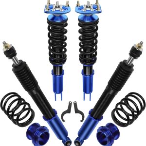 KFKGF Front and Rear Blue Coilover Struts Shock Struts Kits Assembly fit for Ford for Mustang 1994-2004