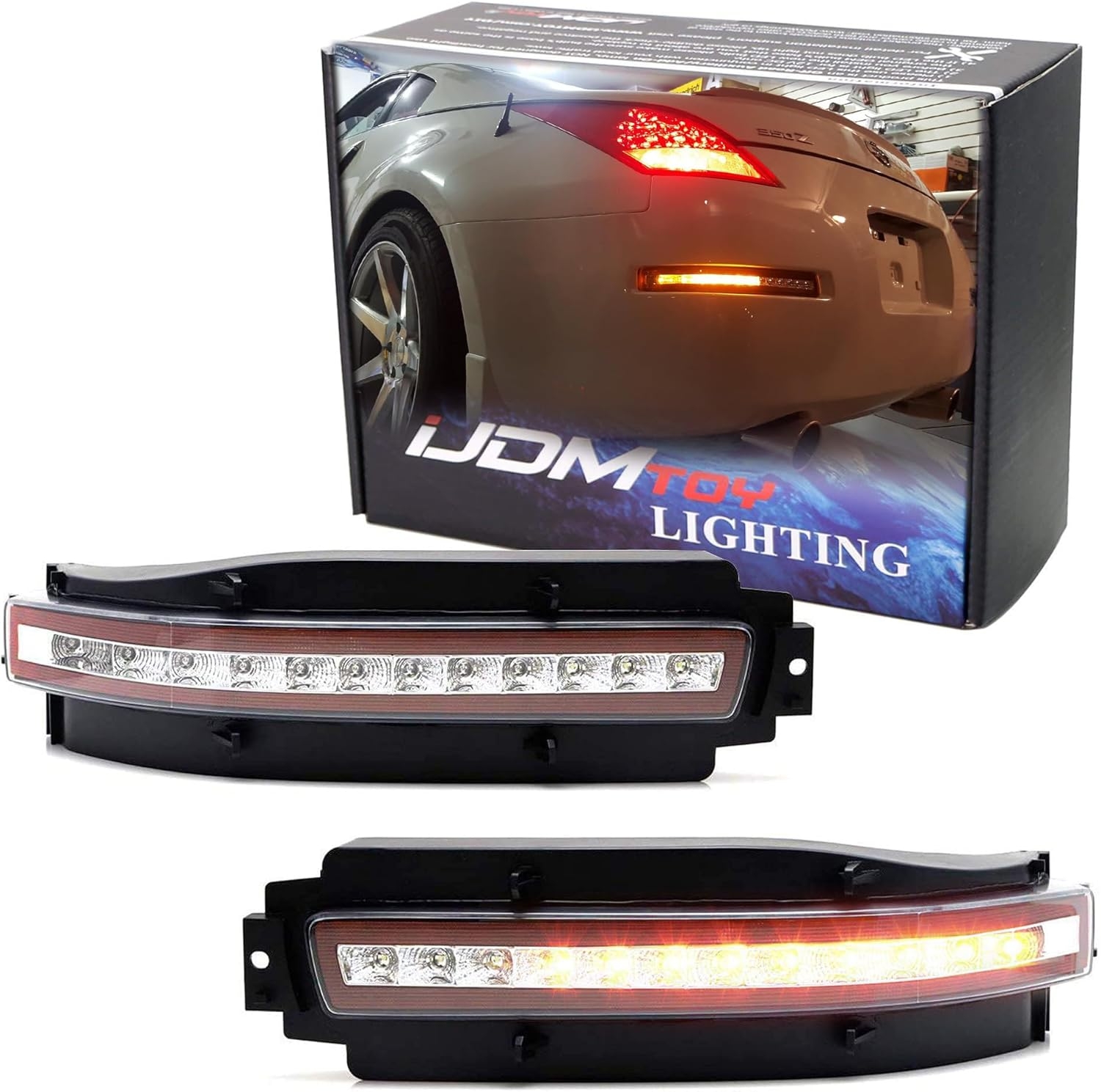 iJDMTOY Smoked Lens All-In-One LED Tail Light Assembly Compatible With 2003-2009 Nissan 350z, Functions as LED Turn Signal Lamps, Backup Reverse Light & Brake Light - Image 2