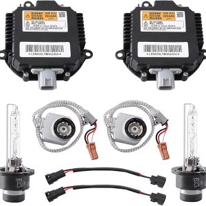 2 Sets Xenon HID Headlight Ballast Control Unit Module with Igniter & D2S Bulb for Nissan Altima 350Z,Infiniti G35 G37 FX35 Qx56 Qx70,Murano Rogue,Replaces 28474-89904,284748991A,28474-89907