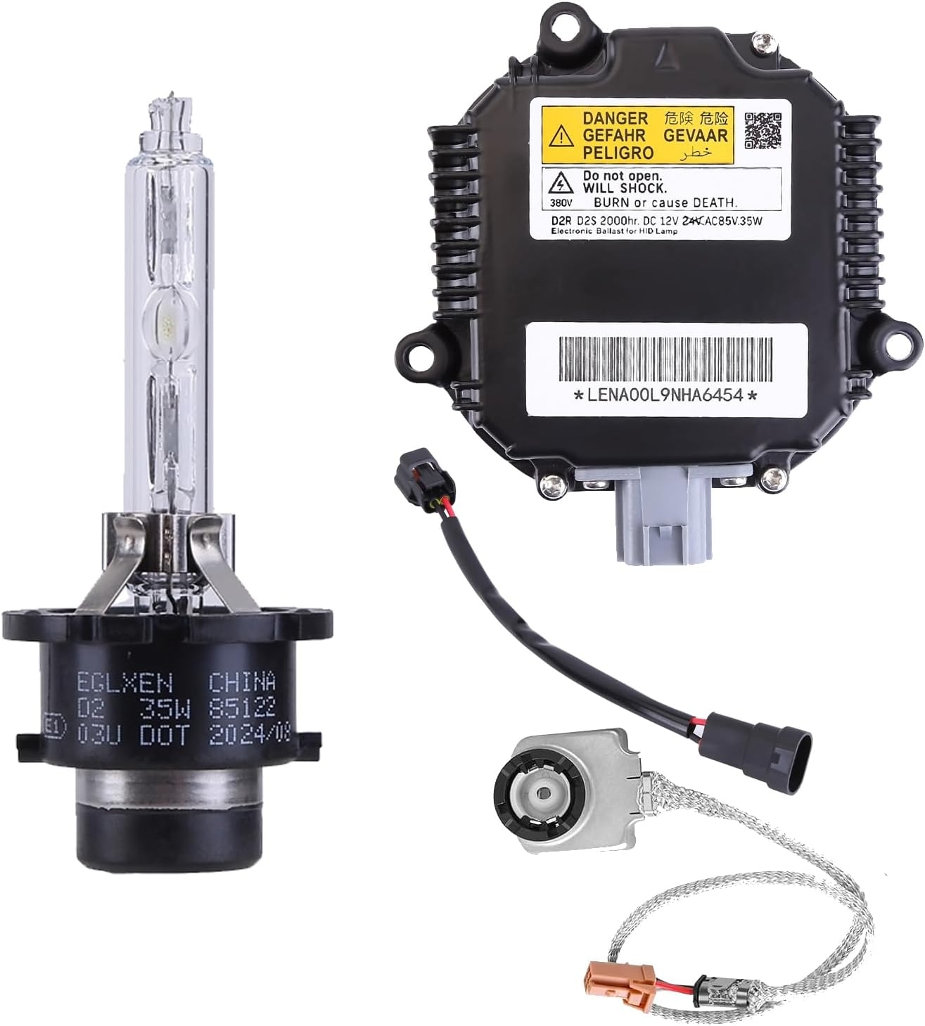 2 Sets Xenon HID Headlight Ballast Control Unit Module with Igniter & D2S Bulb for Nissan Altima 350Z,Infiniti G35 G37 FX35 Qx56 Qx70,Murano Rogue,Replaces 28474-89904,284748991A,28474-89907 - Image 2