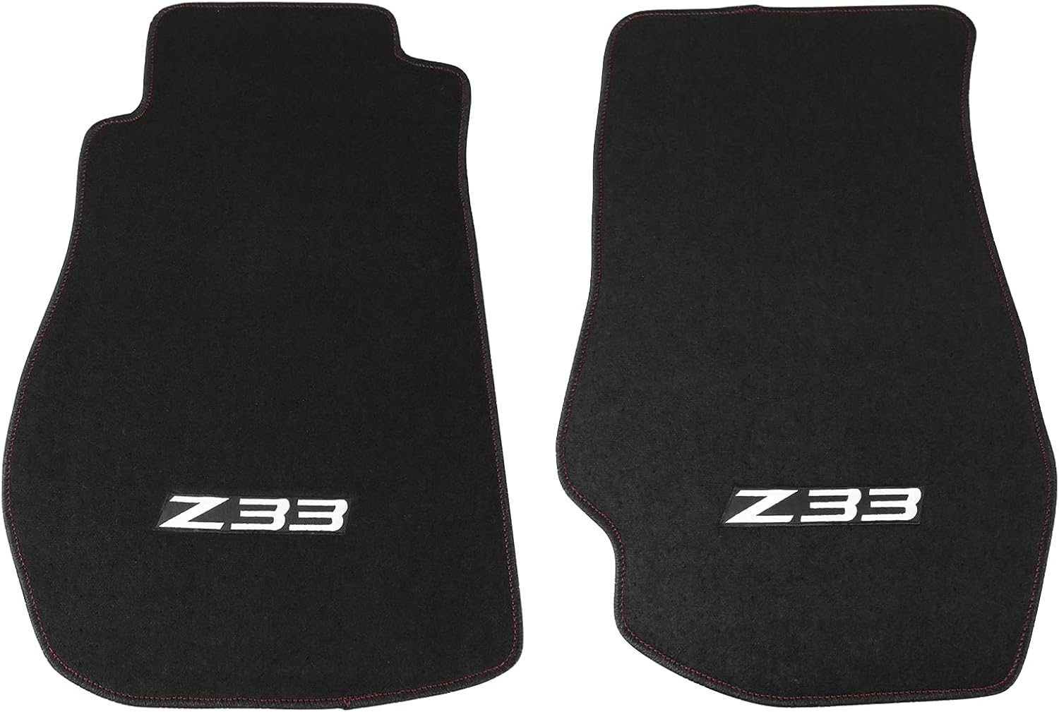 Floor Mat Compatible with 2003-2009 Nissan 350Z Z33, Logo Factory Fitment Nylon 2PC Black Car Floor Carpets Carpet Liner by IKON MOTORSPORTS, 2004 2005 2006 2007 2008