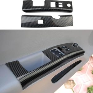 Carbon Fiber Interior Door Window Lift Switch Panel Cover Trims Accessories for Nissan 350Z