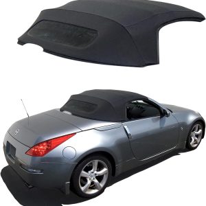 Sierra Auto Tops -Seats Convertible Top for 2004 to 2009 Nissan 350Z – Black, Cloth, Canvas – Soft Top with Heated Glass Window