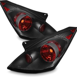 AKKON – For 2003-2005 Nissan 350Z Fairlady Z Z33 Sport Coupe JDM Black Tail Brake Lights Lamps Pair