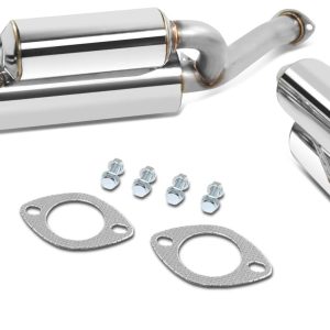 Auto Dynasty 4.5 Inches Dual Burnt Muffler Tip Axle Back Catback Exhaust System Compatible with 2003-2008 Nissan 350Z Infiniti G35, Stainless Steel