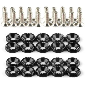 20Pcs/Set Bumper Fender Washers Engine Bay Dress Up Bolts Fasteners M6 JDM Fender Washer Kit-Black