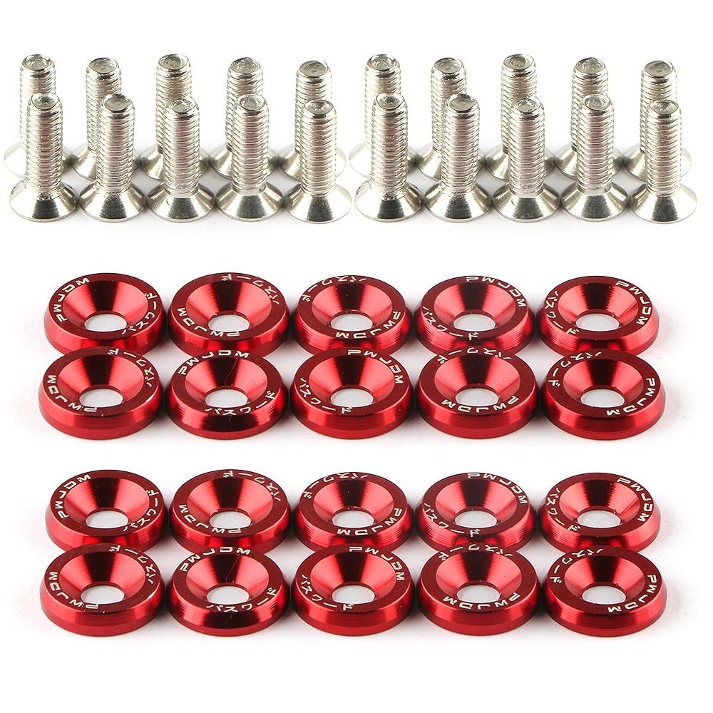 20Pcs/Set Bumper Fender Washers Engine Bay Dress Up Bolts Fasteners M6 JDM Fender Washer Kit-Black - Image 2