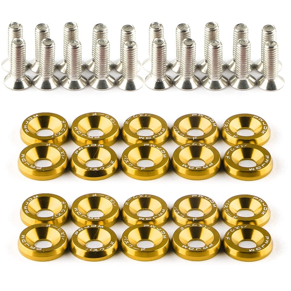 20Pcs/Set Bumper Fender Washers Engine Bay Dress Up Bolts Fasteners M6 JDM Fender Washer Kit-Black - Image 3