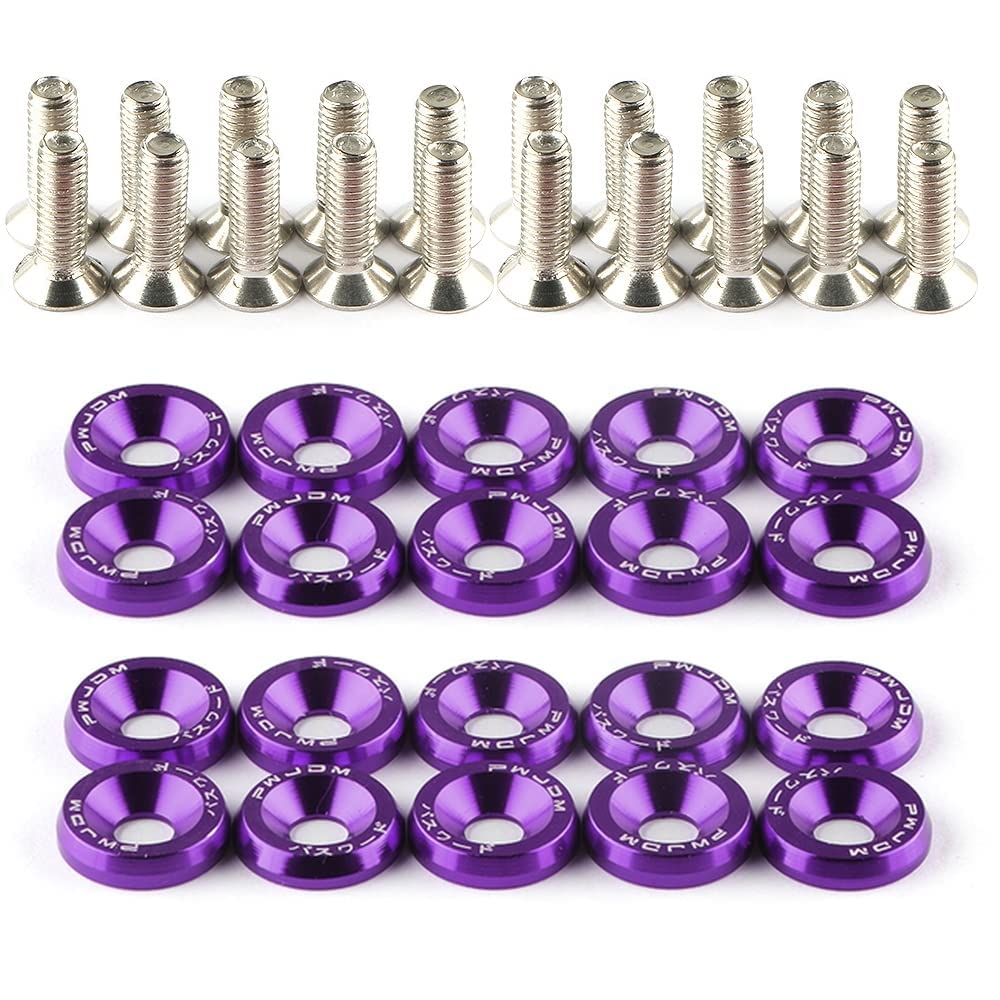 20Pcs/Set Bumper Fender Washers Engine Bay Dress Up Bolts Fasteners M6 JDM Fender Washer Kit-Black - Image 5