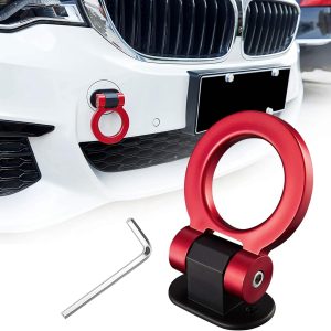 TOMALL Tow Hook Kit Red Car Decorations Sticker Car Decor Bumper for Auto Exterior Accessories (ONLY Decoration)