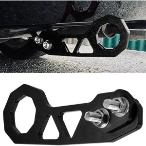 Universal Car Rear Tow Towing Hook, Aluminum Alloy Towing Hook Auto Trailer Ring, Car Rear Bumper Racing Trailer Hook, Car Decoration Accessories for Most Cars SUVs Trucks (Black)