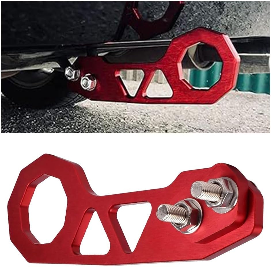 Universal Car Rear Tow Towing Hook, Aluminum Alloy Towing Hook Auto Trailer Ring, Car Rear Bumper Racing Trailer Hook, Car Decoration Accessories for Most Cars SUVs Trucks (Black) - Image 2