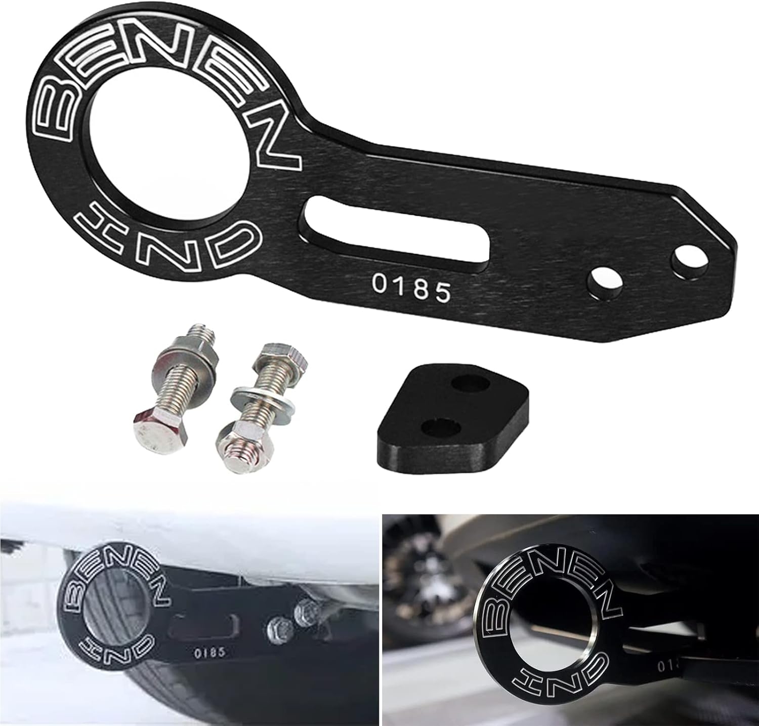 Heart Horse Rear Tow Towing Hook for Universal Car, JDM Bumper Quick Release Auto Trailer Ring Aluminum Alloy, Improved Wiredrawing Anodizing (Blue) - Image 2