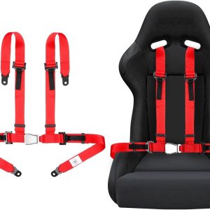 Yakitoko Universal 4 point Safety Harness Set 2inch Fits Go Kart,UTV,ATV,Racing Red