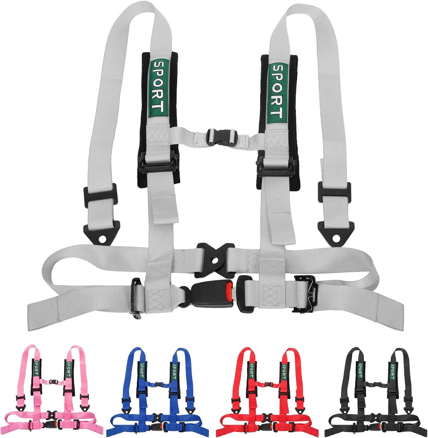 4 Point Bucket Racing Harness With Padding Heavy Duty Buckle Upgraded 2 Inch Black Straps UTV Harness 4 point Universal Adjustable for Adults Easy Install (Black) - Image 11