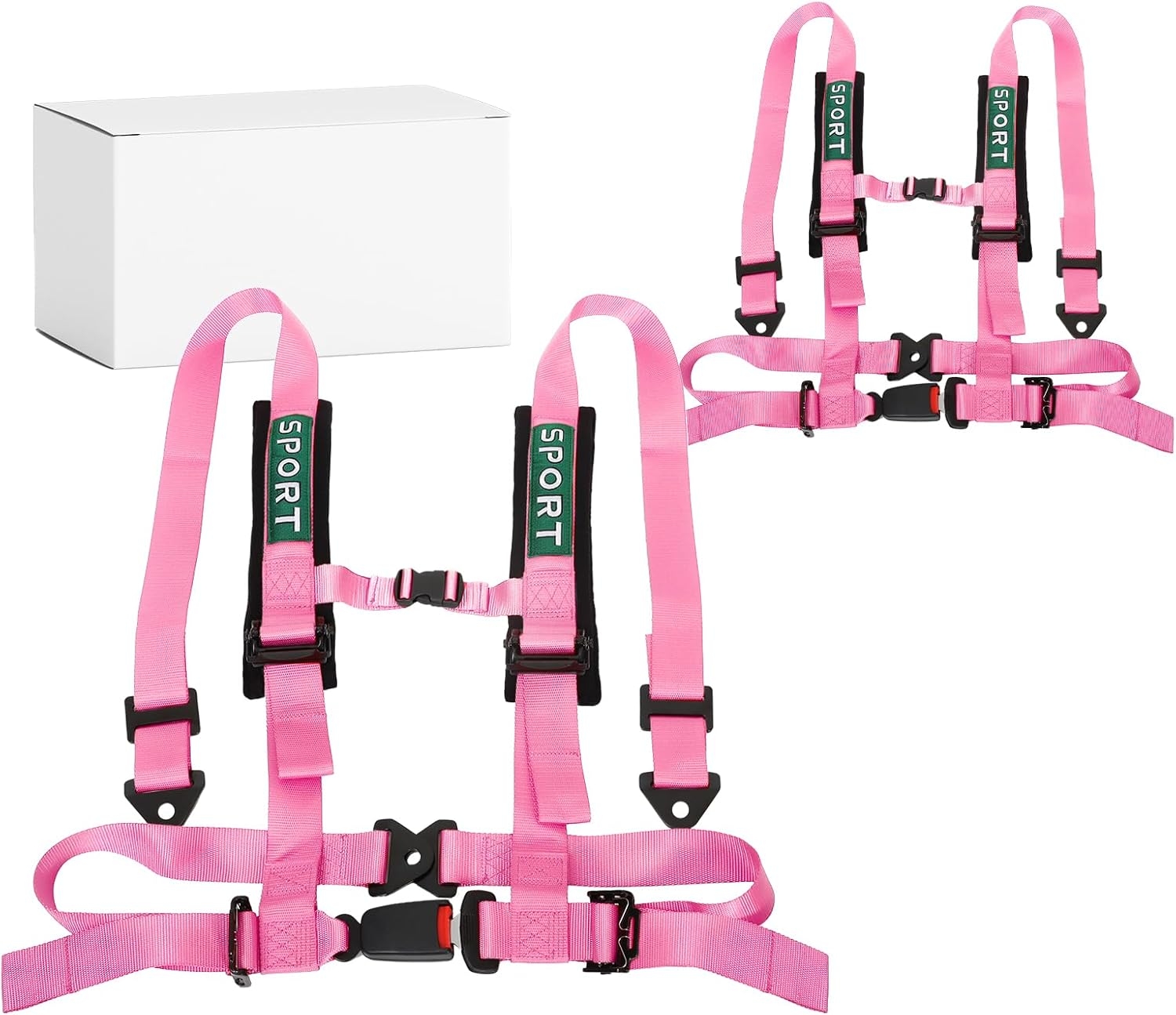 4 Point Bucket Racing Harness With Padding Heavy Duty Buckle Upgraded 2 Inch Black Straps UTV Harness 4 point Universal Adjustable for Adults Easy Install (Black) - Image 13