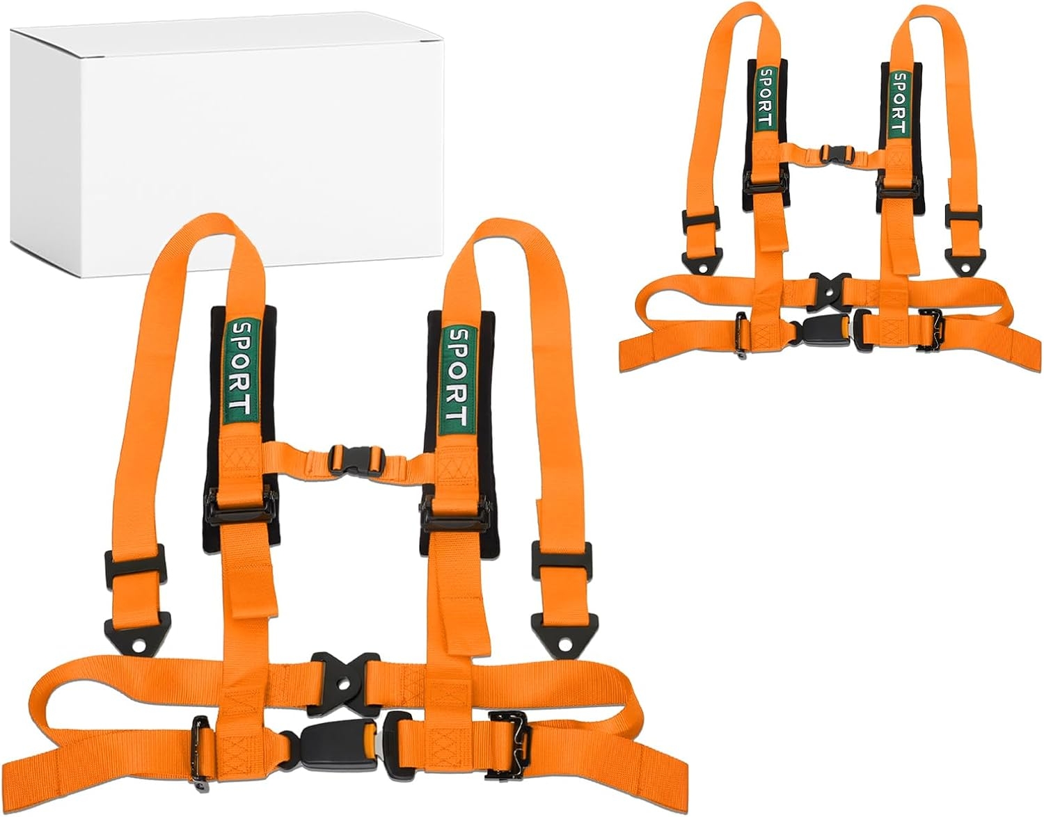 4 Point Bucket Racing Harness With Padding Heavy Duty Buckle Upgraded 2 Inch Black Straps UTV Harness 4 point Universal Adjustable for Adults Easy Install (Black) - Image 14