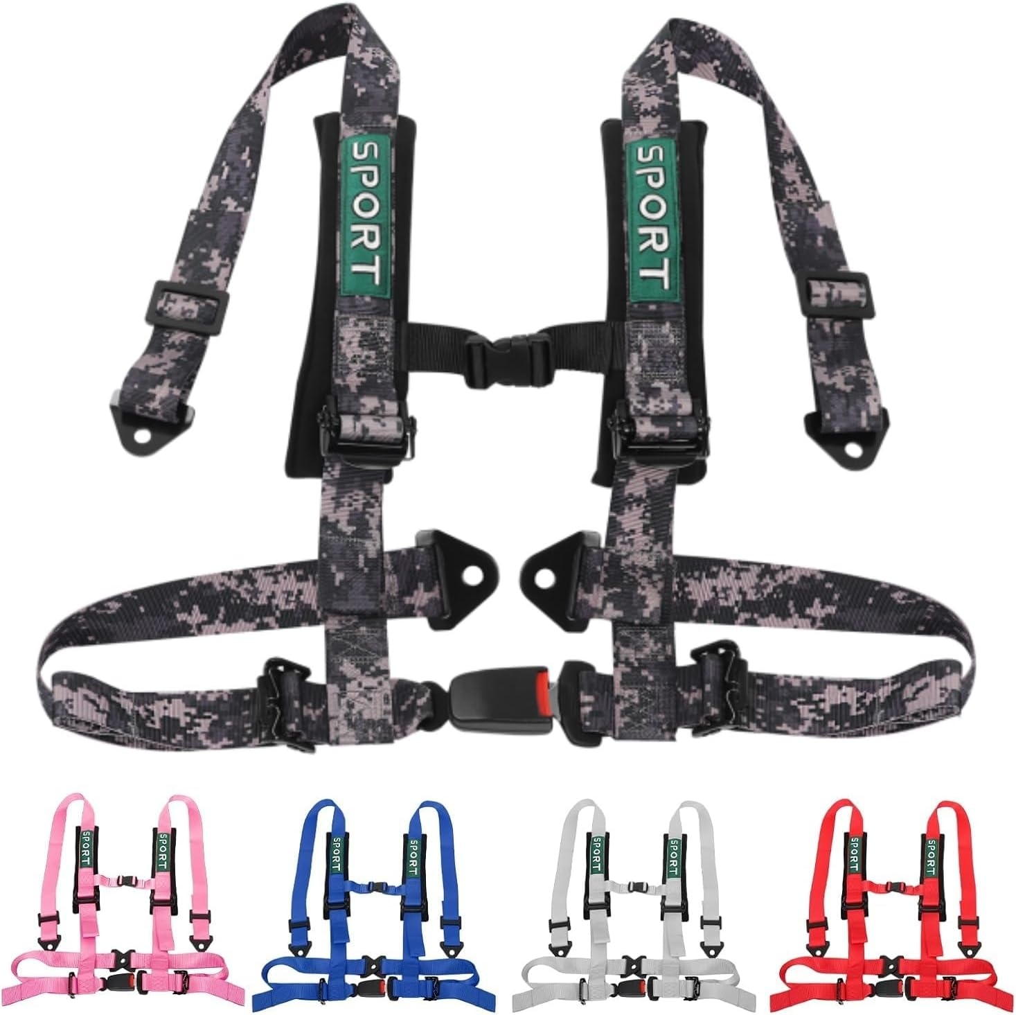 4 Point Bucket Racing Harness With Padding Heavy Duty Buckle Upgraded 2 Inch Black Straps UTV Harness 4 point Universal Adjustable for Adults Easy Install (Black) - Image 15