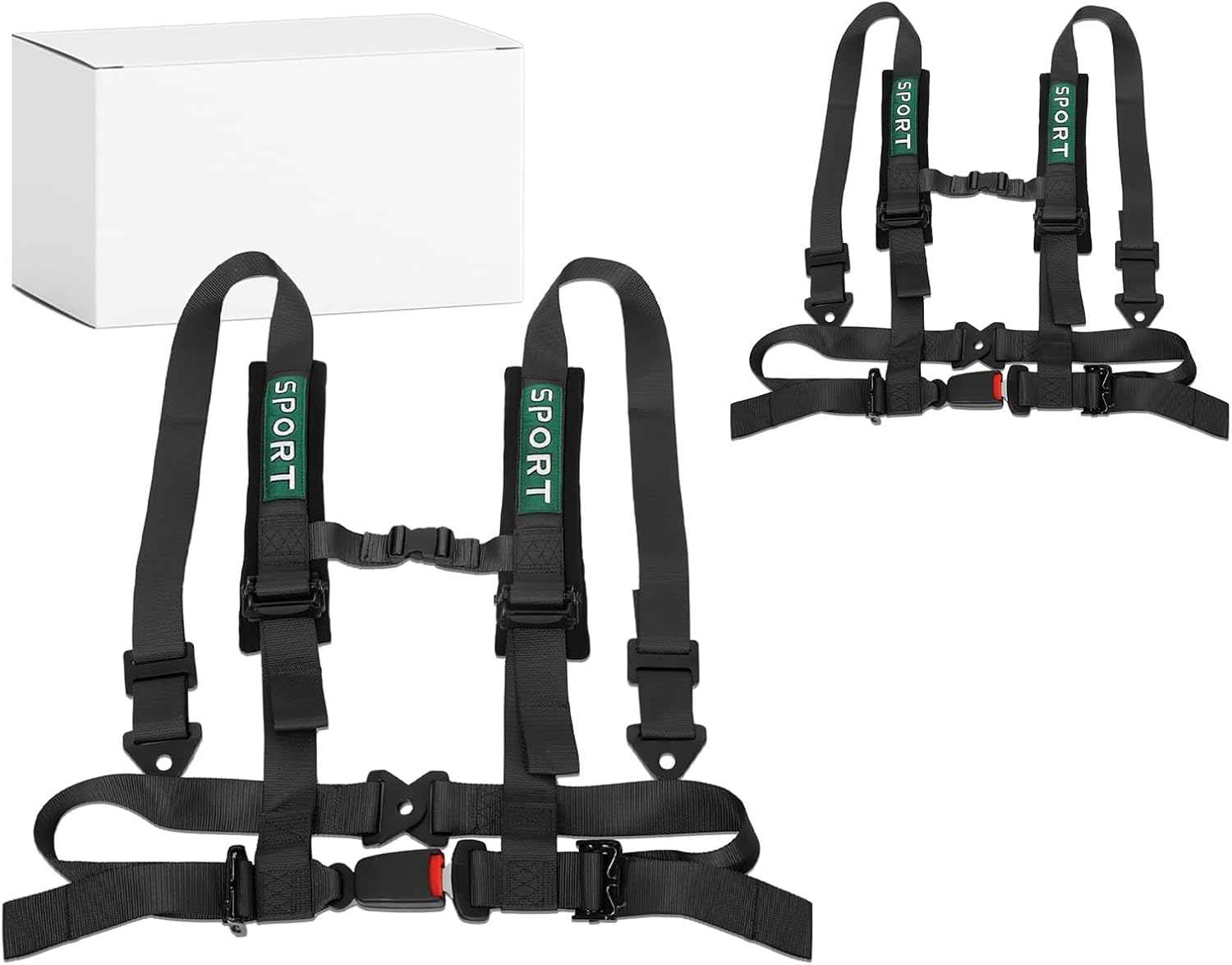 4 Point Bucket Racing Harness With Padding Heavy Duty Buckle Upgraded 2 Inch Black Straps UTV Harness 4 point Universal Adjustable for Adults Easy Install (Black) - Image 16