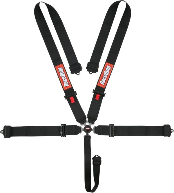 RaceQuip 741001RQP 5 Point Harness Sportsman Camlock SFI 16.1 Pull Down Adjust Bolt-On/Wrap Around Black